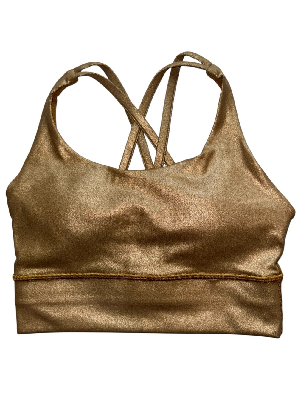 NWT LULULEMON Energy Bra Matte Copper Foil Long Line Shine Medium Support Bra 4 - Picture 3 of 10